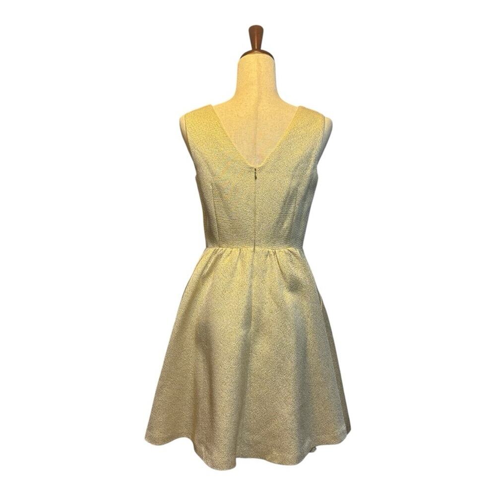 NWT Vineyard Vines Gold A-Line Mini Party Dress V-Neck Sleeveless Pockets! B0040 - Picture 2 of 11